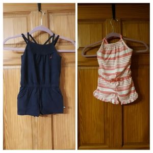 Two NWT 2T Nautica Girls Rompers